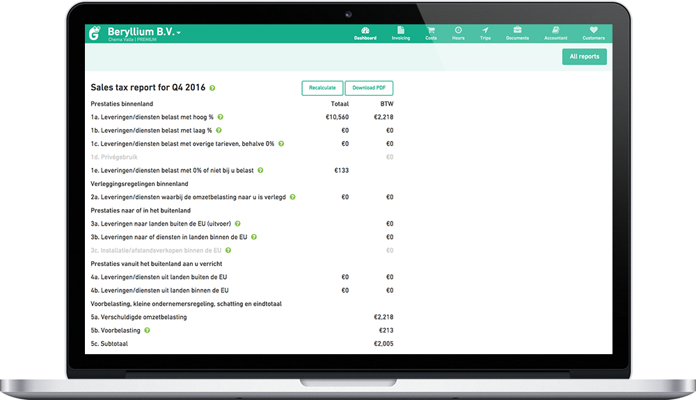 Tax report